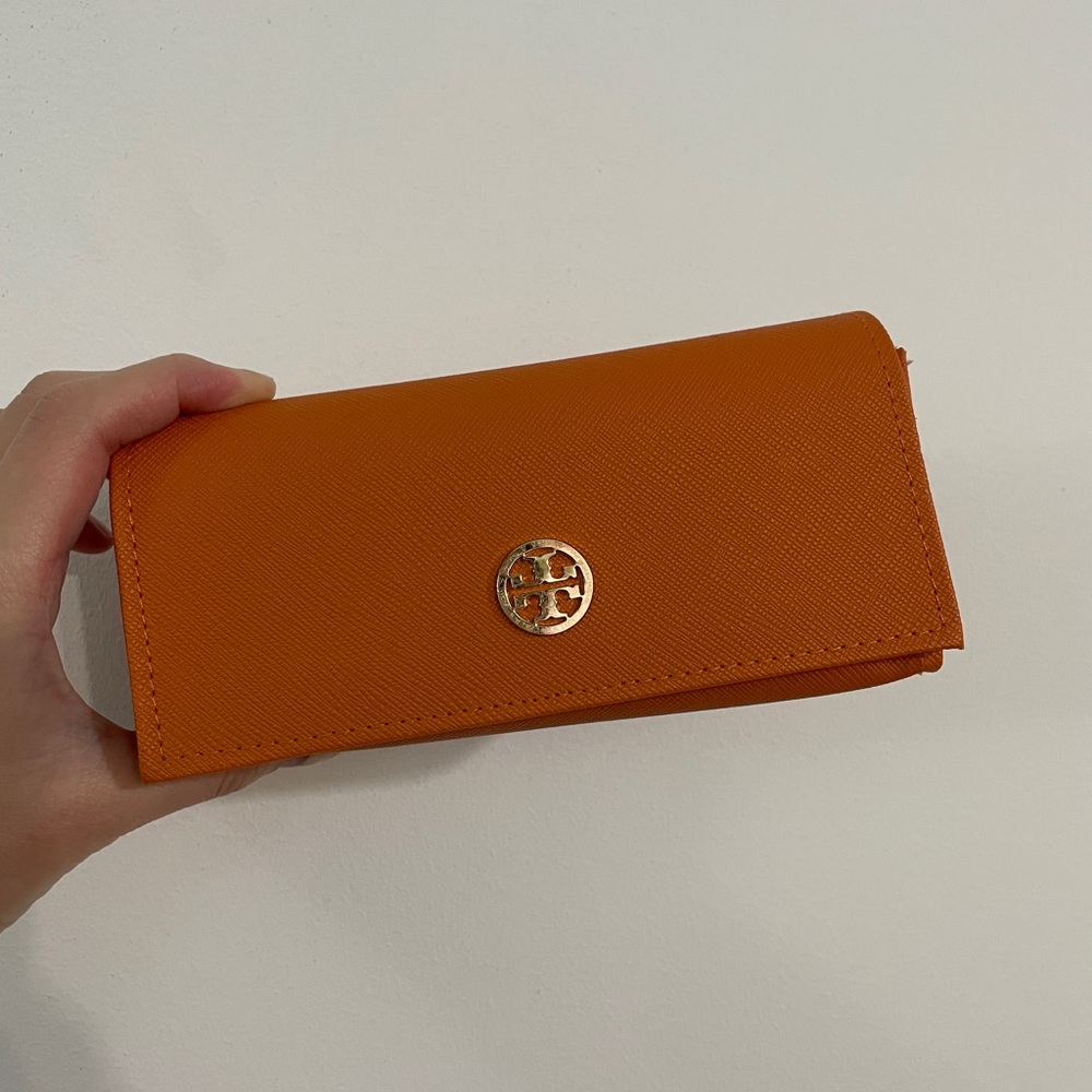 Tory Burch orange sunglasses case